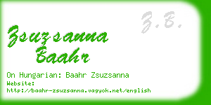 zsuzsanna baahr business card